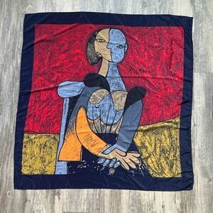 Vintage Pablo Picasso Abstract Art Silk Scarf Bandana Handkerchief